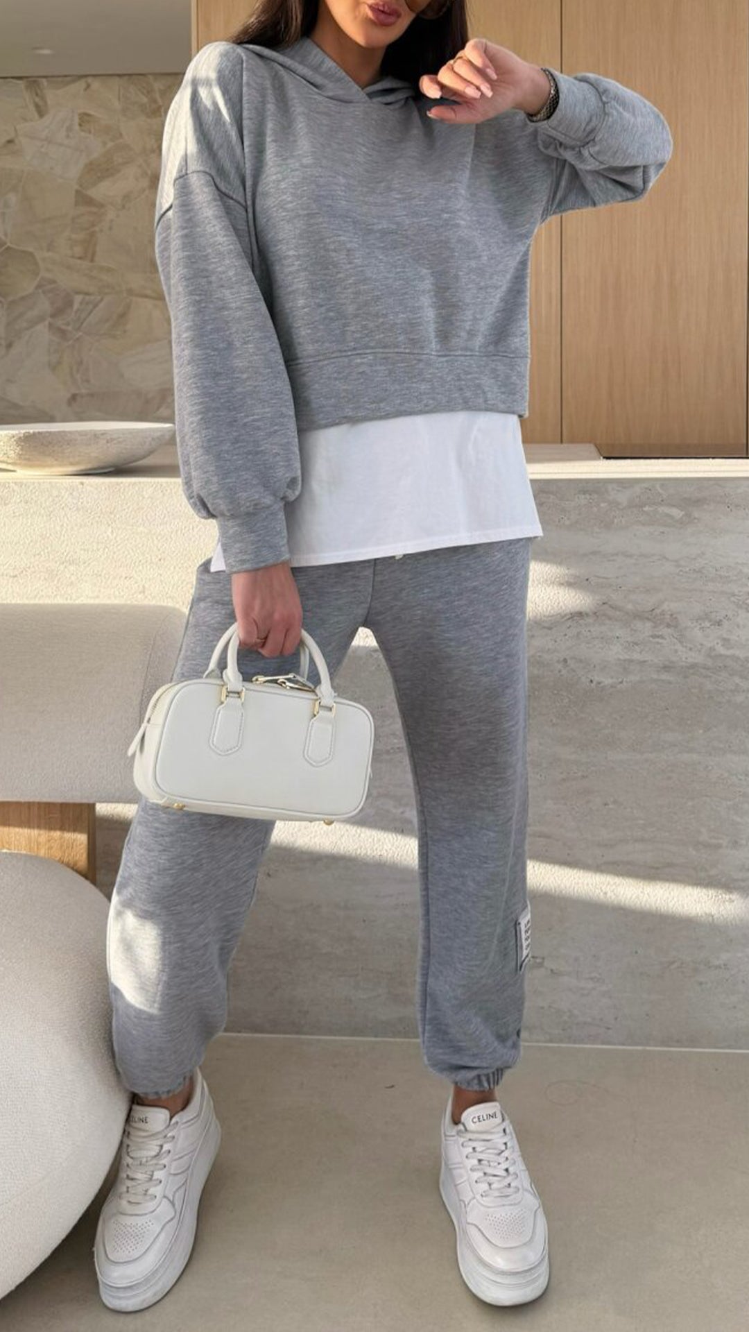 Women's Hooded Patchwork Casual Sweatshirt Suit - Seldom Seen Styles