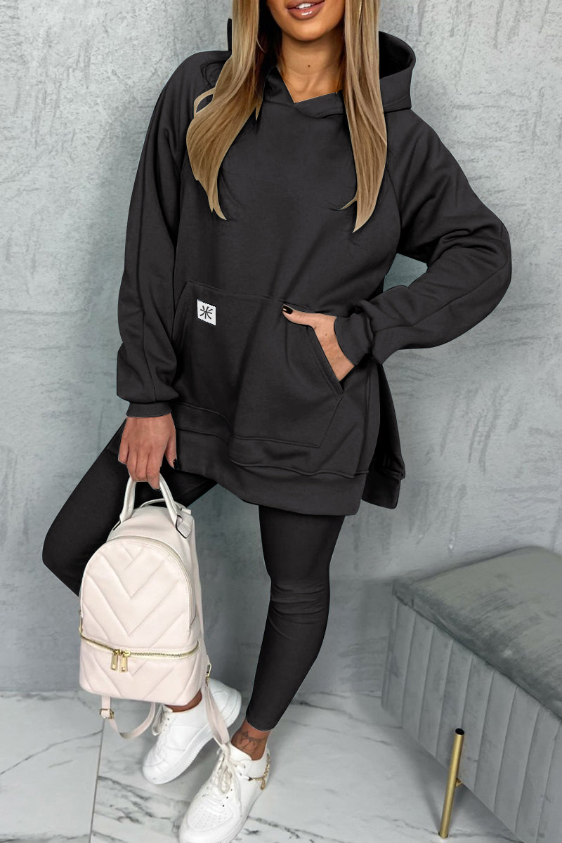 Women's Hooded Slit Casual Suit - Seldom Seen Styles