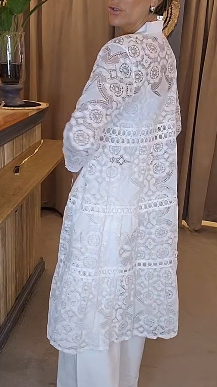 Women's Hollow Lapel Long Top - Seldom Seen Styles