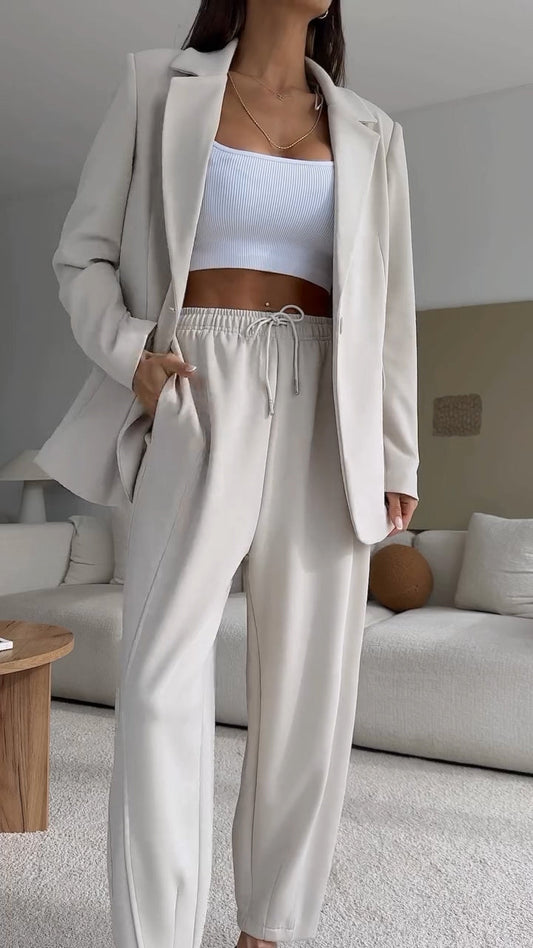 Women's Lapel Solid Color Commuter Suit - Seldom Seen Styles