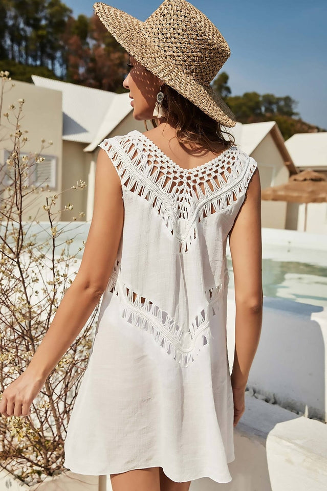 Openwork Sleeveless Cover-Up Dress - Seldom Seen Styles