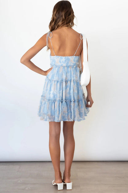 Mini-robe fleurie à volants