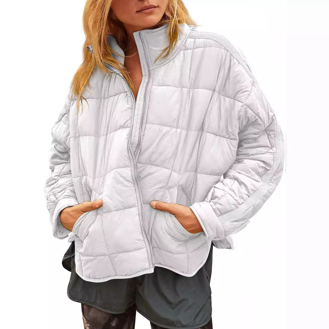 Womens Quilted Puffer Jackets Lightweight Zipper Short Padded Coat With Pockets - Seldom Seen Styles