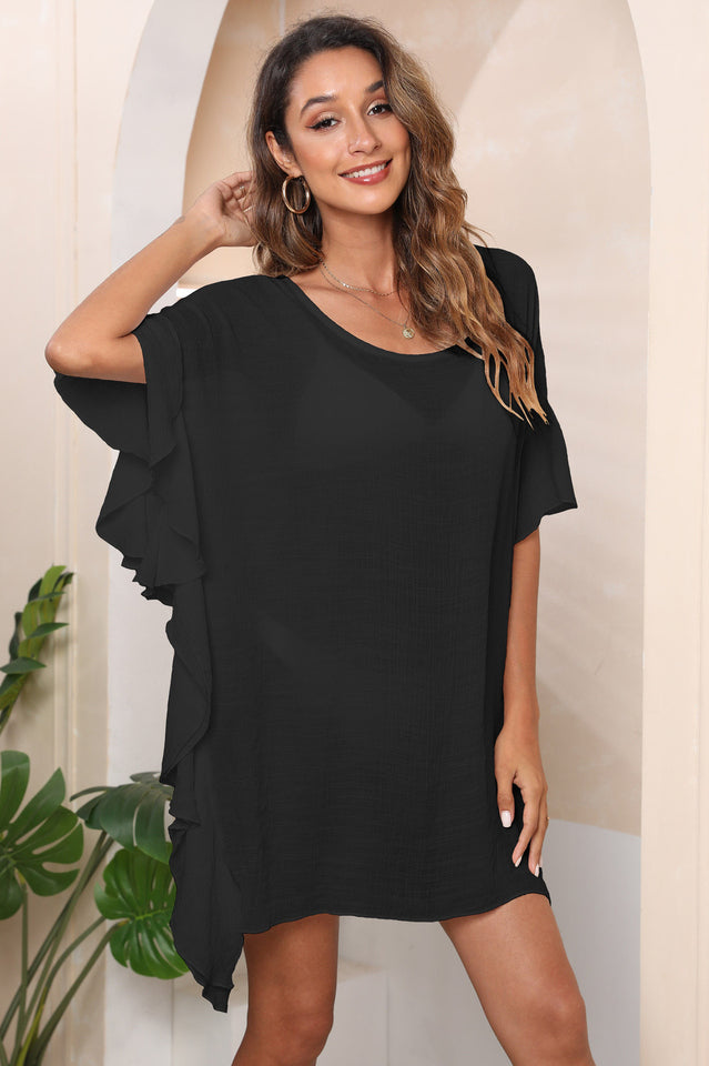 Ruffle Loose Beach Cover Up Dress - Seldom Seen Styles