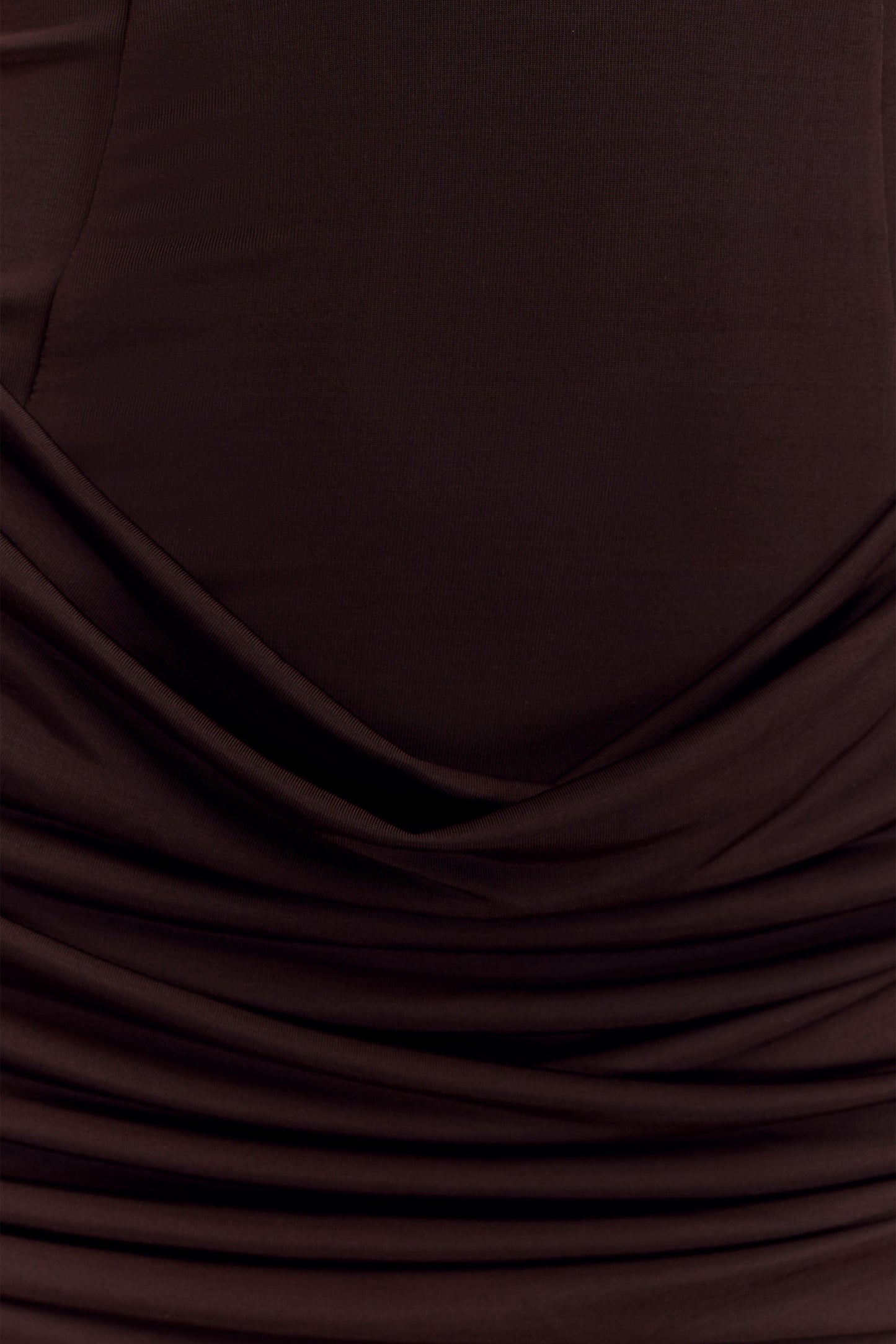Mattea Slinky And Mesh Mini Dress With Scarf - Dark Chocolate - Seldom Seen Styles