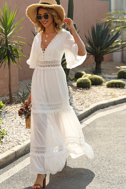 Chic White Boho Dress
