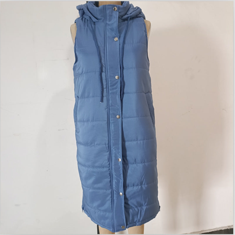 Open Front Hat Coat, Casual Sleeveless Long Coat, Women's Clothing