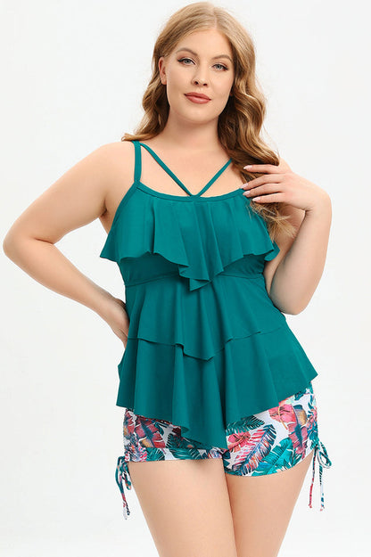 (L-5XL) Plus Size Tankini Swimsuit