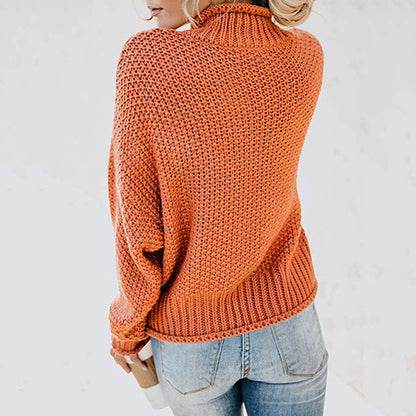 Thick Thread Turtleneck Pullover Women Autumn Winter New Knitwear   Women's Clothing