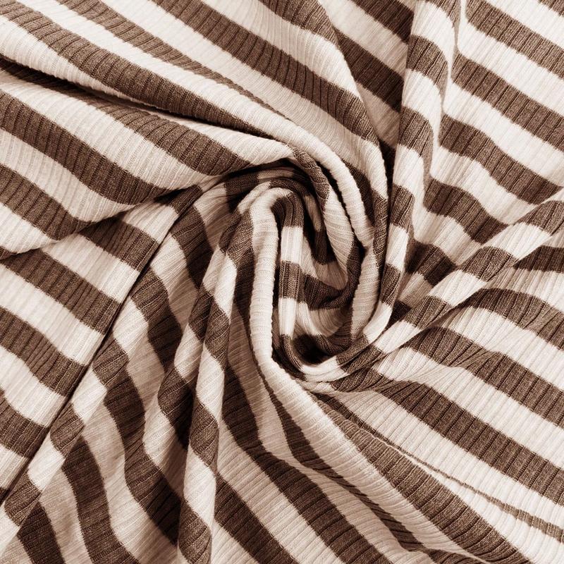 Women's Slouchy Square Neck Stripe Long Sleeve Crop Top & Low-Rise Wide Leg Trousers Co-ord, Minimalist Two Piece Outfits, Cozy Womenswear - Seldom Seen Styles