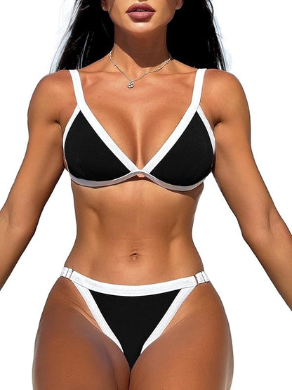 Women's Triangle Bikini Set  Brazilian Sporty Two Piece Swimsuit Cute Bathing Suit - Seldom Seen Styles