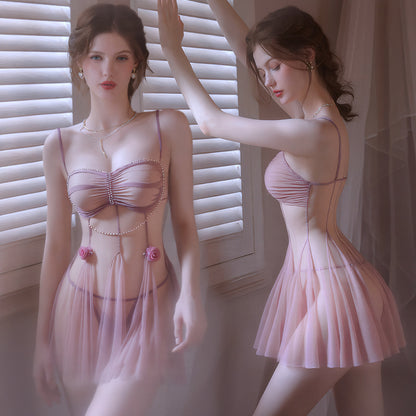 Jiumu Yade Sexy Lingerie Sexy See-through Underwire Nightdress Hot See-through Temptation Passion Nightgown Wholesale qqny