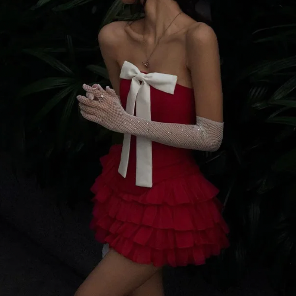 LOLI RUFFLE BOW DRESS - Seldom Seen Styles