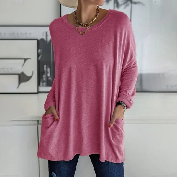 👚50% discount ✨New long-sleeved cotton T-shirt with a casual pocket - Seldom Seen Styles