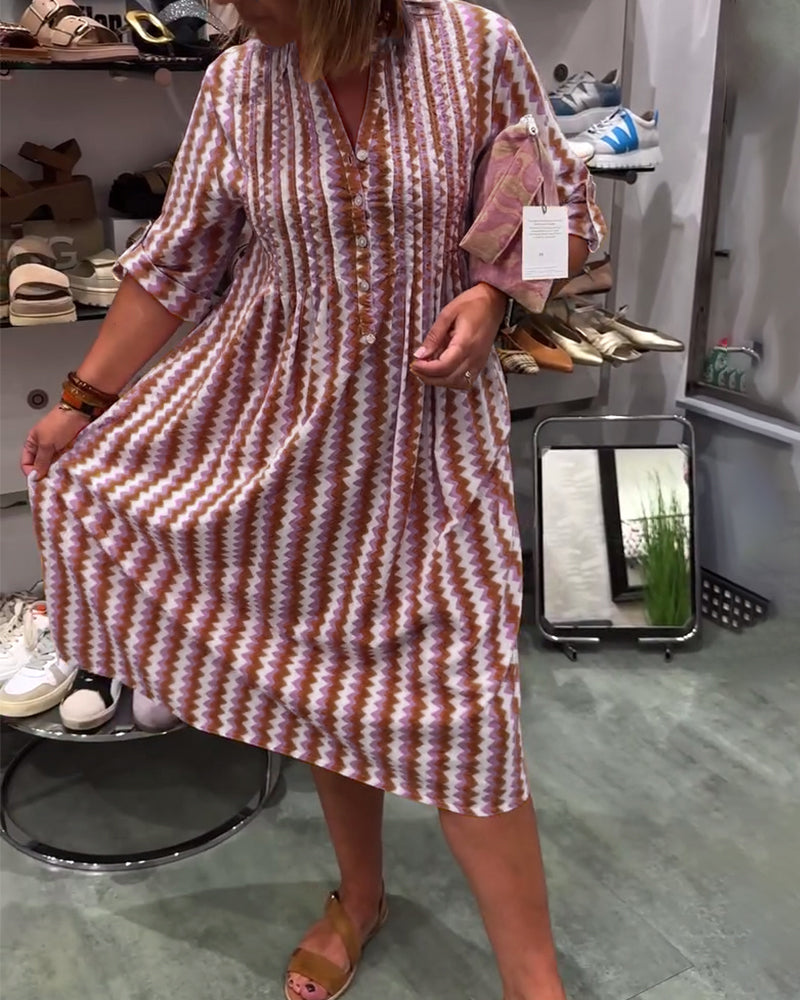 Shirt Dresses for Women Casual Long Sleeve Button Down Loose Striped Cotton Maxi Shirt Dress - Seldom Seen Styles