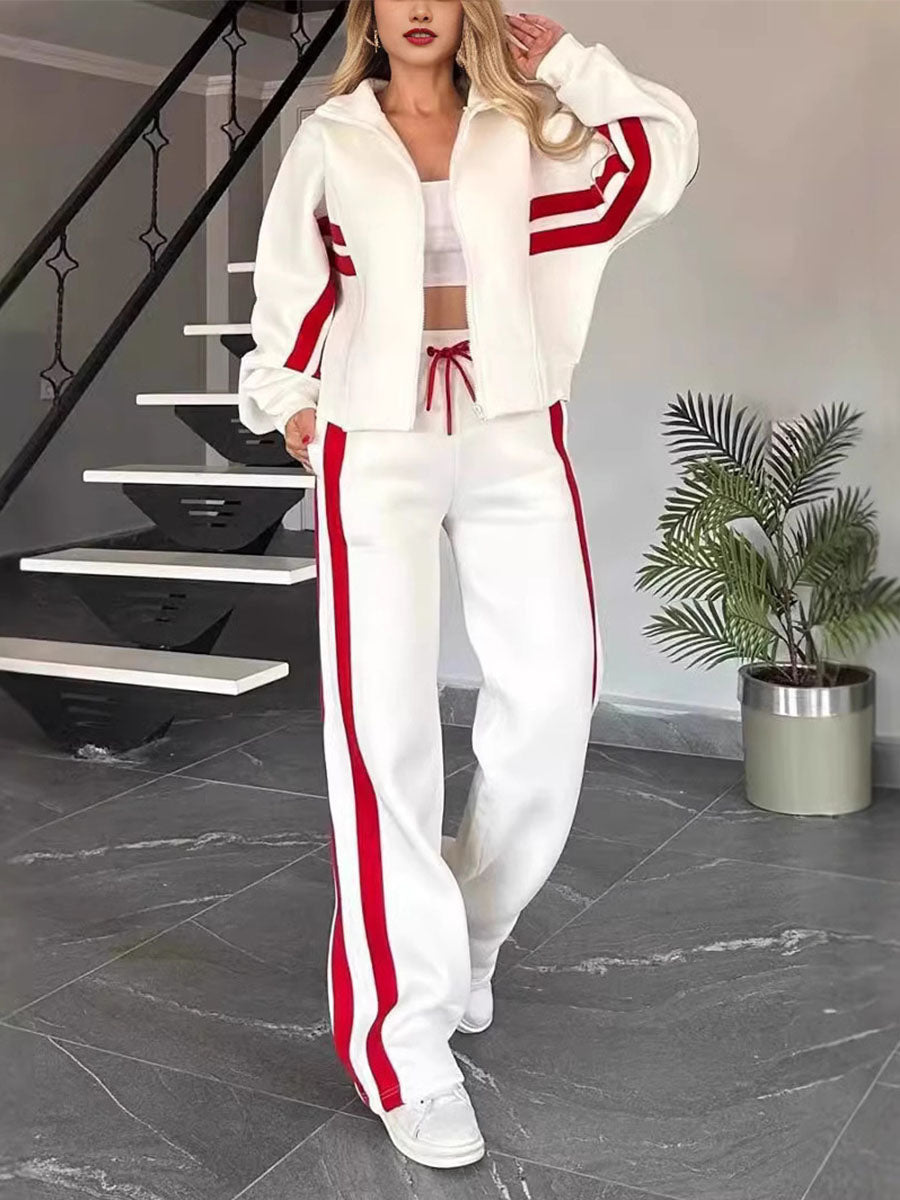 Sporty Classic Striped Street Set - Seldom Seen Styles