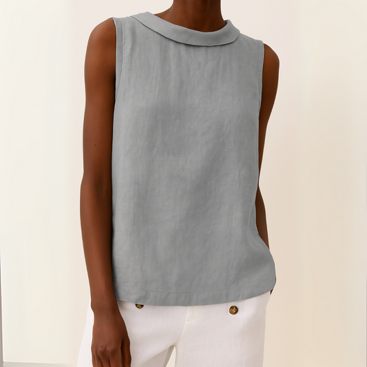 Maria™ | Sleeveless Roll Collar Top - Seldom Seen Styles