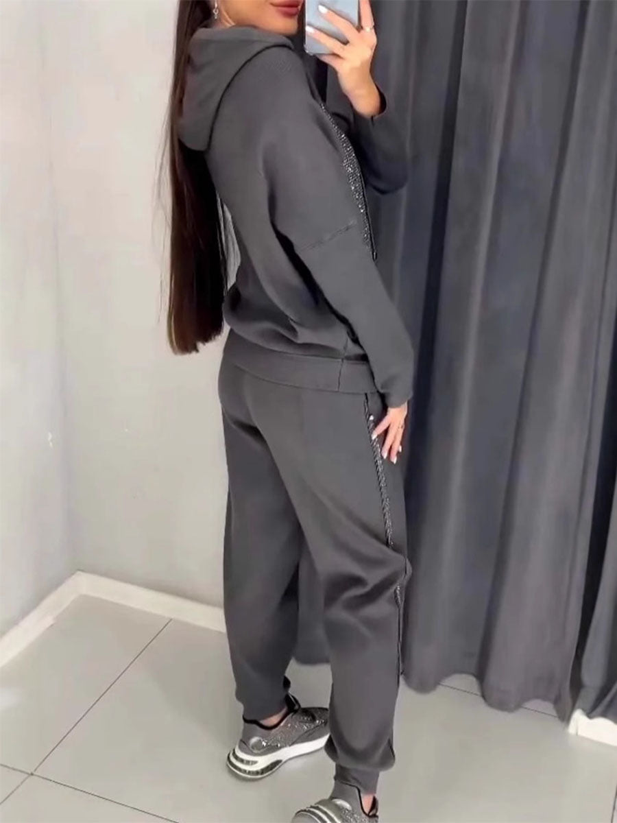 Sparkle Chic Hoodie Jogger Set - Seldom Seen Styles