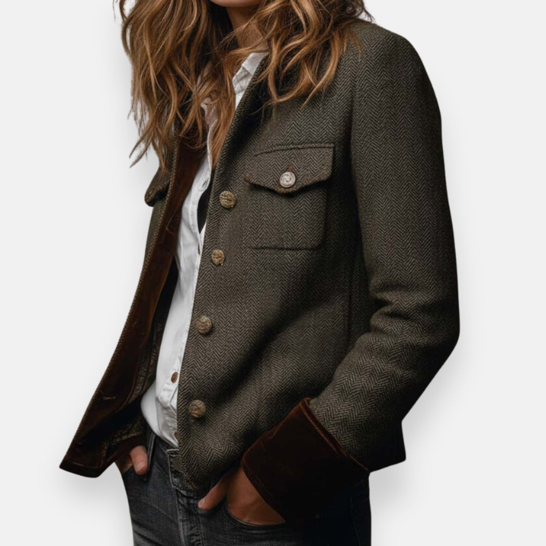 Corrie | Tweedjacke mit Samtdetails - Seldom Seen Styles