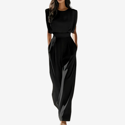 Women's Wide Leg Jumpsuit High Waist Sleeveless Elegant One Piece Outfit