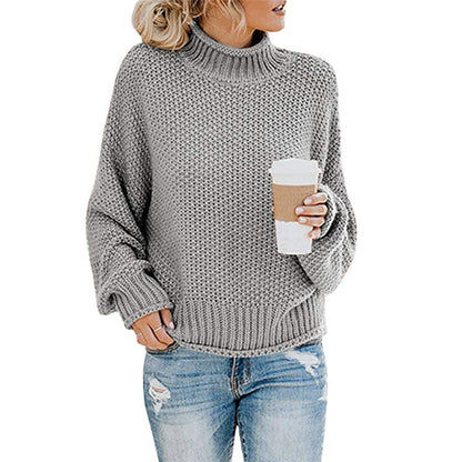 Thick Thread Turtleneck Pullover Women Autumn Winter New Knitwear   Women's Clothing