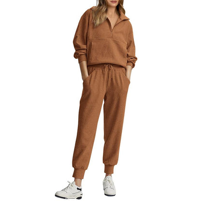 XiaRan Women's 2-Piece Sweatsuits Set Long Sleeve Half Zip Pullover Sweatpants Comfy Outfits