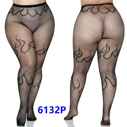 Plus Size Sexy Dessous Damen Sexy Strümpfe Frei von offenen Dateien Socken Strumpfband Jacquard Leggings7546P