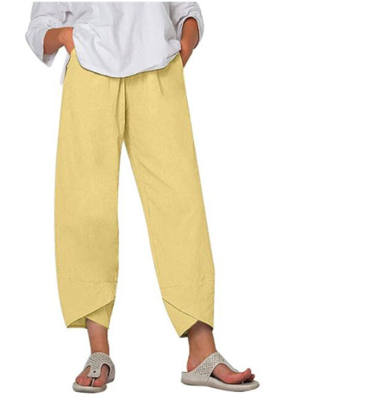 Women's Capri Pants Casual Summer Cotton Cropped Lounge Pants Trousers - Seldom Seen Styles