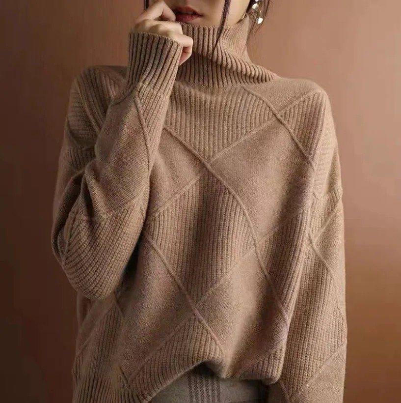 Erica | Textured Turtleneck Knit Sweater - Seldom Seen Styles