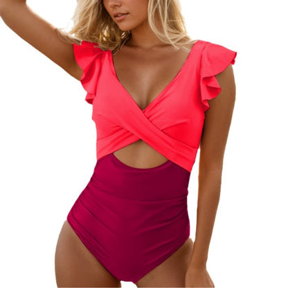 ruffle 1 piece swimsuit