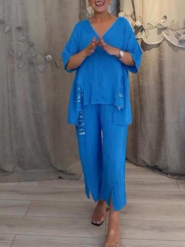 Elastic Waist Two-Piece Set - Seldom Seen Styles