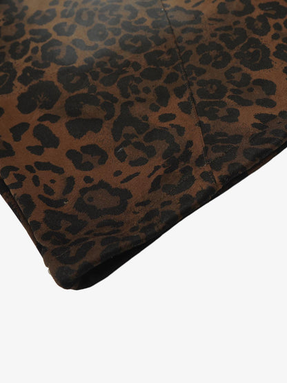 Leopard Print Adjustable Hem Barrel Pants