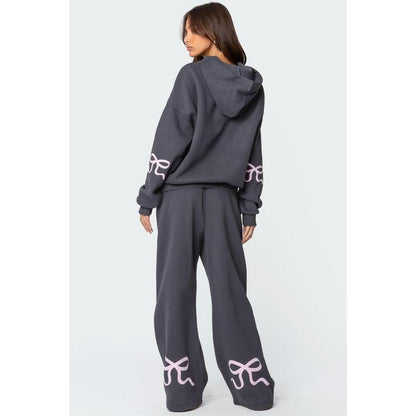 XiaRan Bow Detail Sweatpants Casual Suit