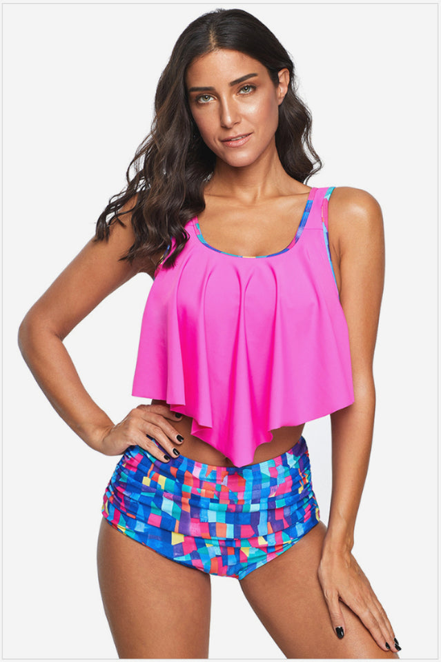 Ruffled High Waist Tankinis - Seldom Seen Styles