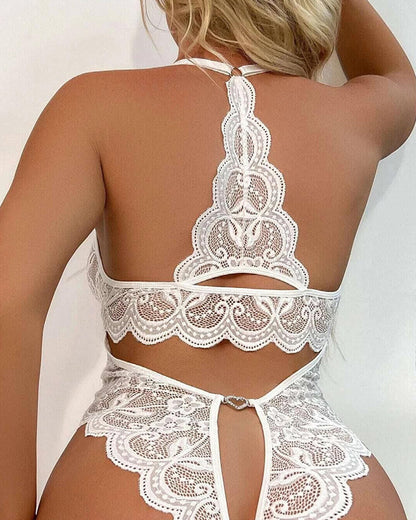Damen Sexy Spitzen-Body Schlafanzug