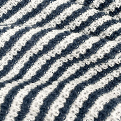 Women's Striped Drop Shoulder Sweater, Y2k Casual Bishop Sleeve Boat Neck Jumper Tops for Daily Outdoor Wear Back To School, Sweaters for Women, Ladies Knitwear for Fall, Fall Outfits, Fallfreshness, Preppy 80s Clothes