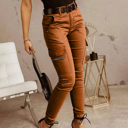 Women's Stretchy Tactical Cargo Pants High Waisted Casual Joggers Plus Size Skinny Trousers Cargo Pants with 6 Pockets