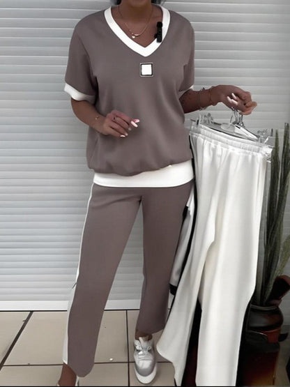 Women's 2 Piece Lounge Set Fashion Travel Outfits Vacation Tracksuit Comfy Wide Leg Airport Loungewear