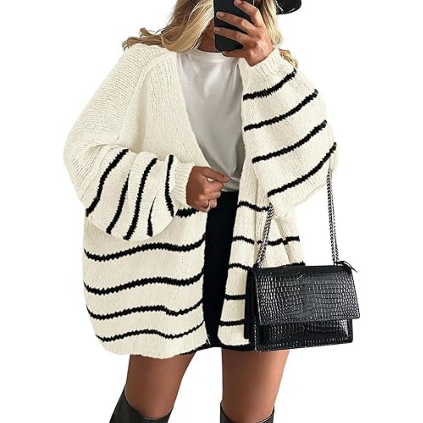 Women's Oversized Cardigan Sweater Fall Long Lantern Sleeve Knit Open Front Lightweight Sweater Knitwear Tops - Seldom Seen Styles