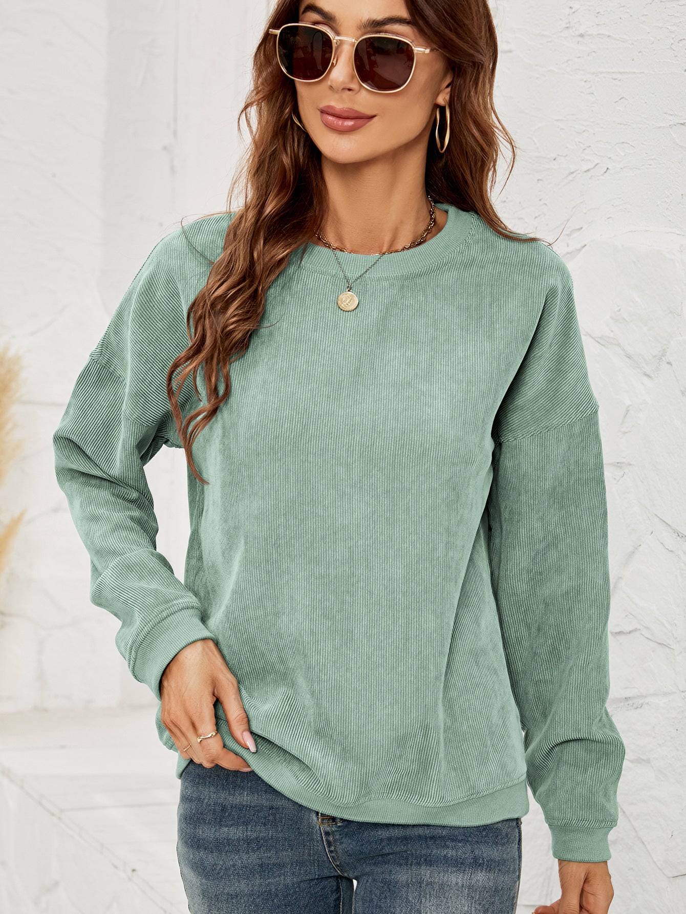 Women's Crewneck Sweatshirts Lightweight Long Sleeve Tunic Tops Cute Pullover Shirts - Seldom Seen Styles