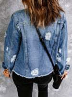 Vestes en jean décontractées pour femmes, style boyfriend délavé, non extensible, effet usé, revers déchiré, manches longues, vêtements d'extérieur, hauts, tenues printemps 2025, Dealsforyoudays