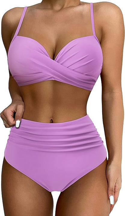 Women Twist High Waisted Bikini Sexy Push Up Two Piece Swimsuits - Seldom Seen Styles