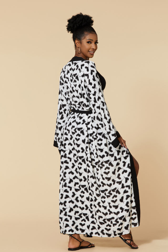 Print Belted Kimono Dress - Seldom Seen Styles