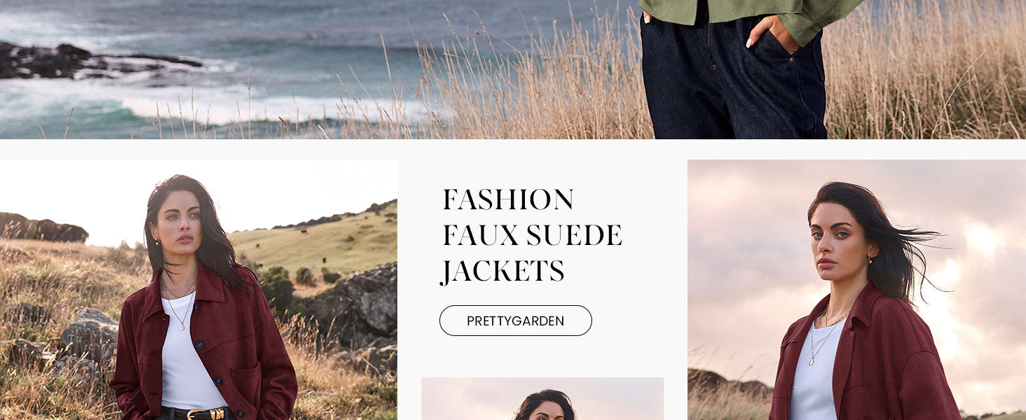 Women's Faux Suede Cropped Jacket Casual Lightweight Fall Fashion 2025 Winter Coats Outerwear Trendy Clothes - Seldom Seen Styles