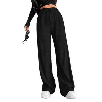 Women's Wide Leg Sweatpants Baggy Pants Lounge Yoga Knit Waisted Comfy Striped Workout Pants