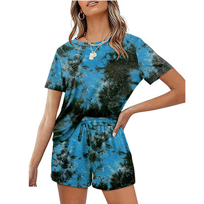 2025Summer New Women's Two-Piece Set Solid Color Short Sleeve T Casual T-shirt and Shorts Set for Women