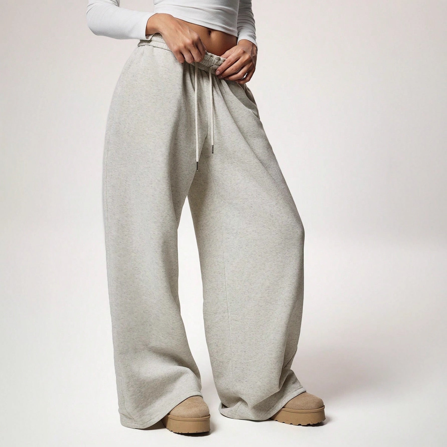 Women's Fleece Lined Sweatpants Winter Warm Wide Leg Sweat Pants Baggy Casual Pants with Pockets - Seldom Seen Styles