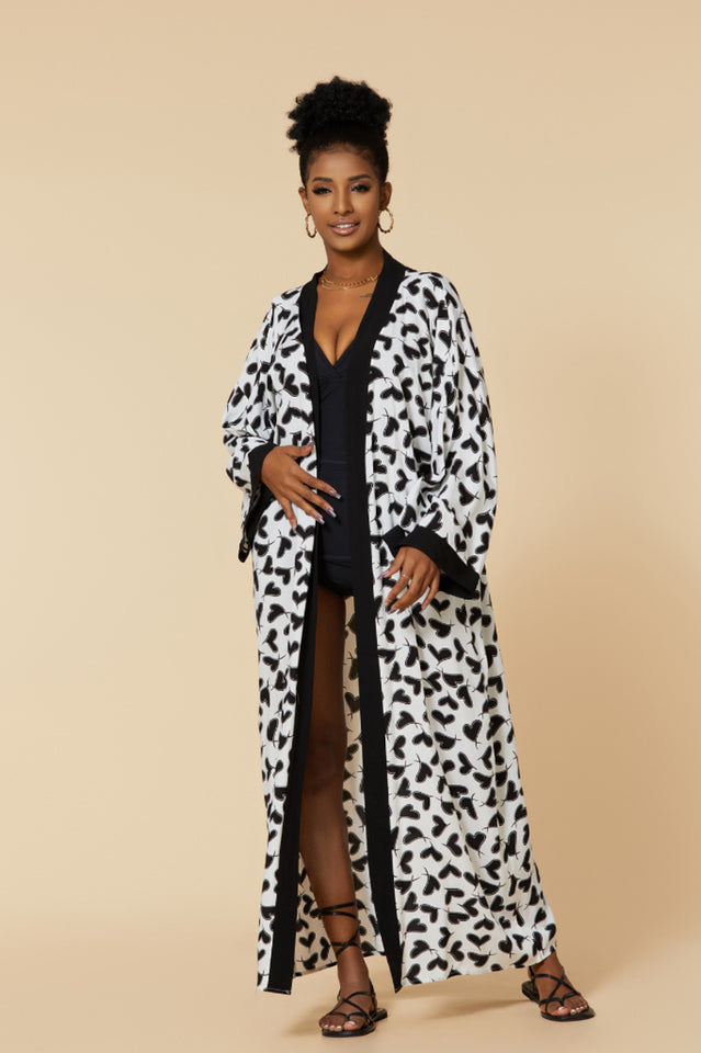 Print Belted Kimono Dress - Seldom Seen Styles