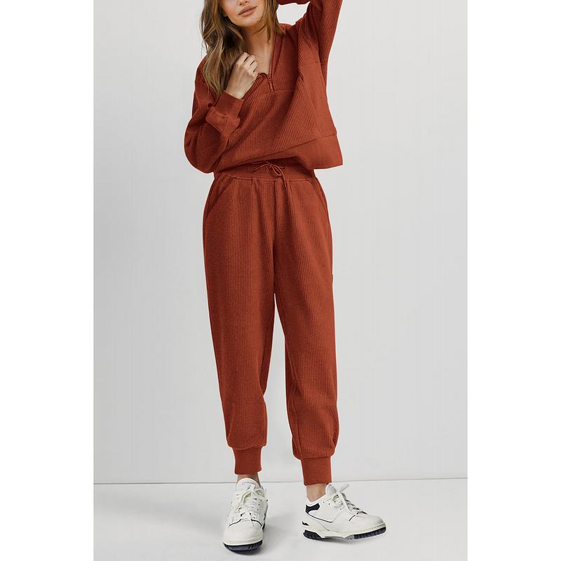 XiaRan Women's 2-Piece Sweatsuits Set Long Sleeve Half Zip Pullover Sweatpants Comfy Outfits