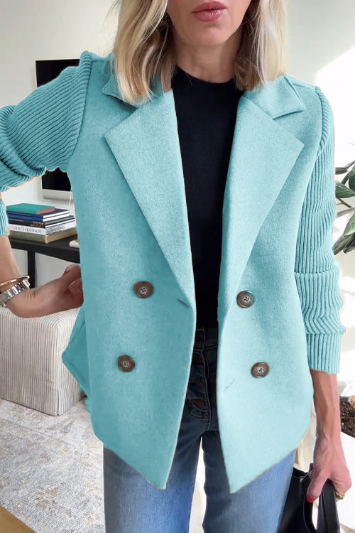 Lenore - Chic Knit-Sleeve Blazer - Seldom Seen Styles